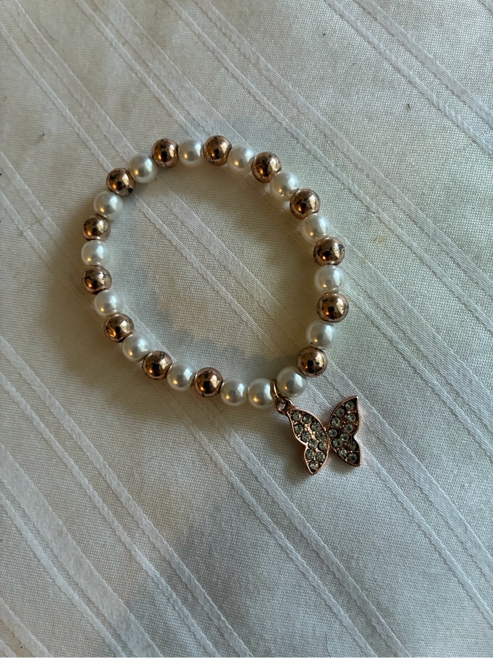 Elegant Beaded Stretch Beaded Butterfly Bracelet